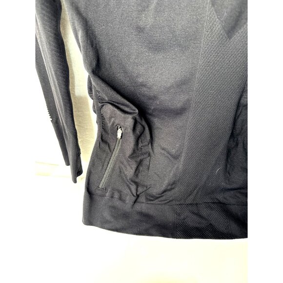 Athleta Women's Black Style 591607 Athletic Nylon Spandex Blend Long Sleeve Top - Picture 6 of 12